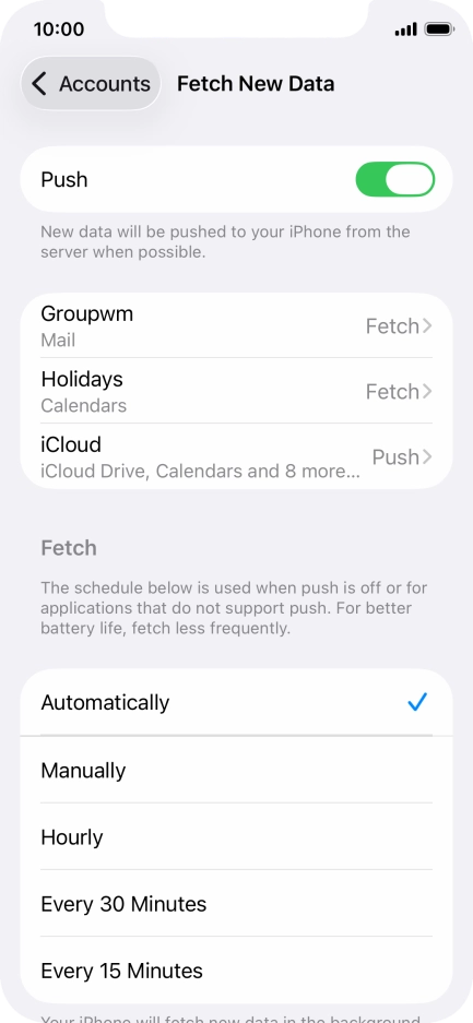 Press the indicator next to 