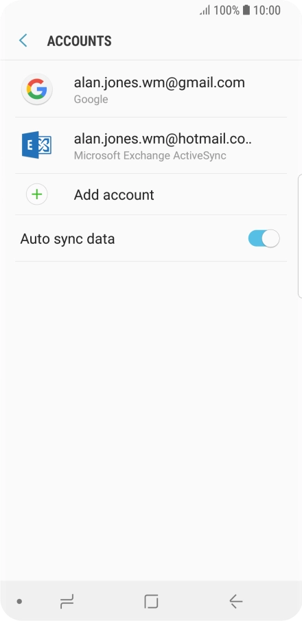 If this screen is displayed, you email account has been recognised and set up automatically. Follow the instructions on the screen to key in more information and finish setting up your phone.