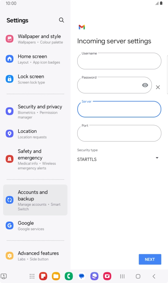 Press the field below 