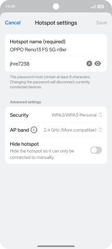 Press the field below 