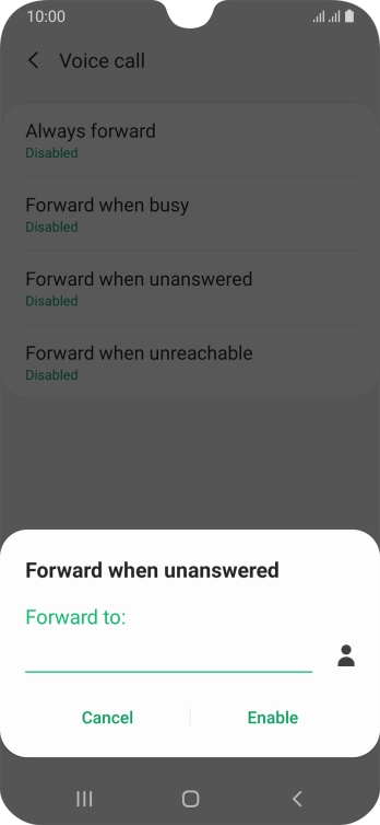 Key in +447953222222 and press Enable.