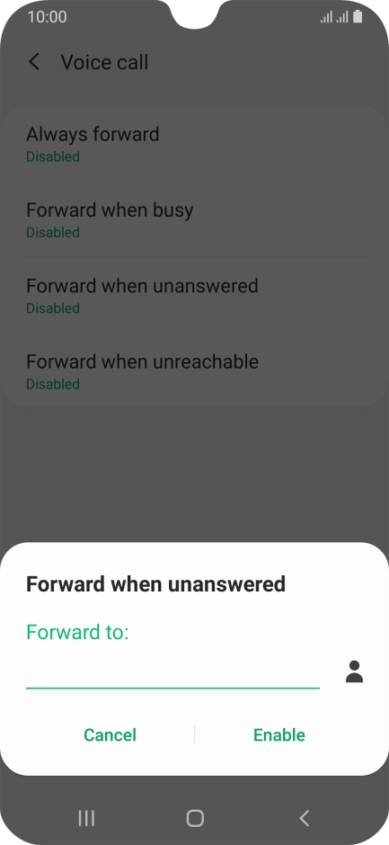 Key in +447953222222 and press Enable.