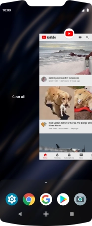 To end one running application, slide your finger upwards on the required application.