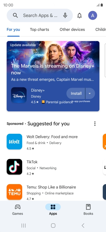 Press the profile icon.