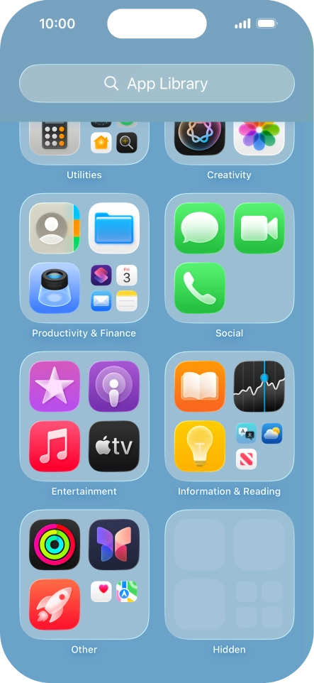 The app is now placed in the Hidden folder in the App Library.