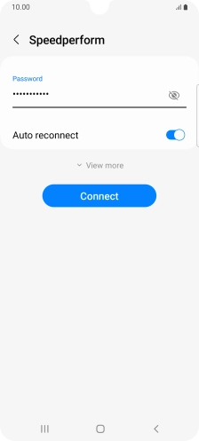 Key in the password for the Wi-Fi network and press Connect.