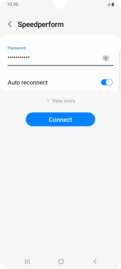 Key in the password for the Wi-Fi network and press Connect.