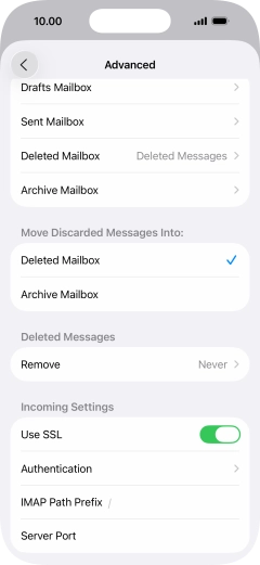 Press the indicator next to 