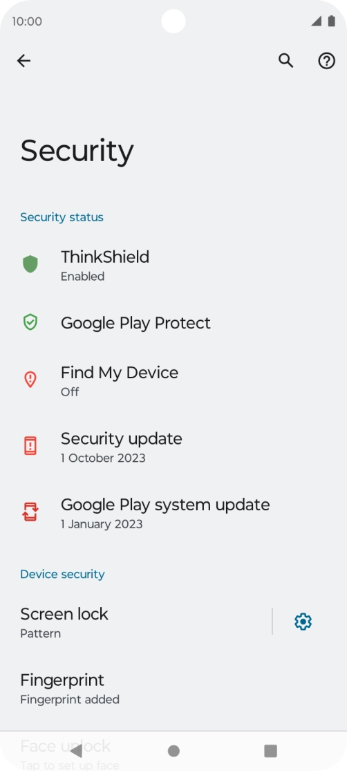 Press Screen lock and key in the additional phone lock code you created earlier.