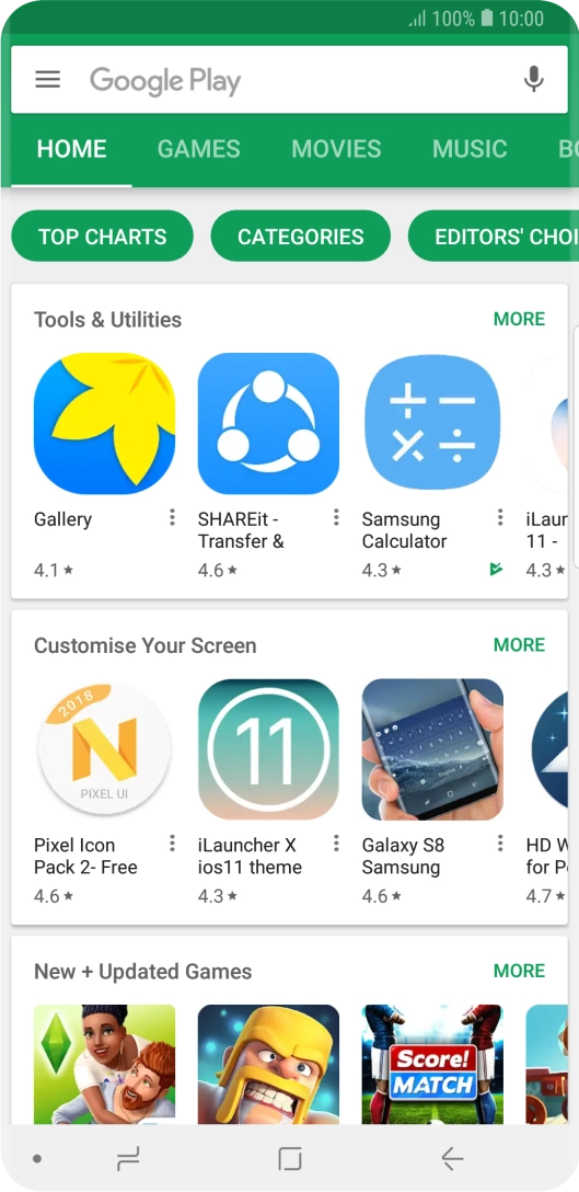 Slide your finger right starting from the left side of the screen.