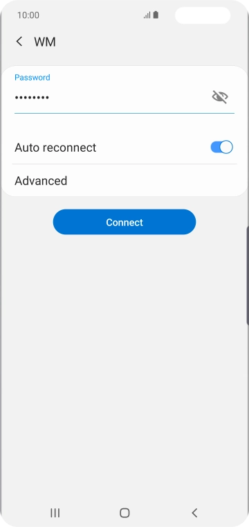 Key in the password for the Wi-Fi network and press Connect.
