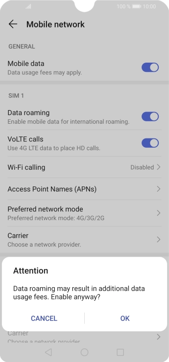 If you turn on the function, press OK.