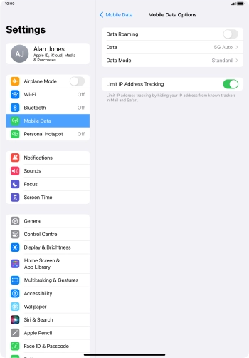 Press the indicator next to 