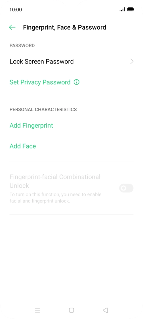 Press Lock Screen Password and key in the additional phone lock code you created earlier.
