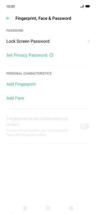 Press Lock Screen Password and key in the additional phone lock code you created earlier.