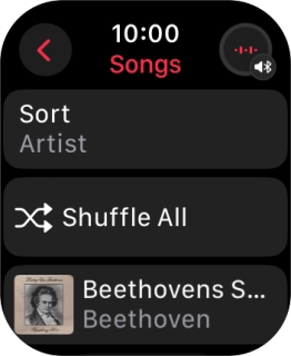 Go to the required category or playlist and press the required audio file.