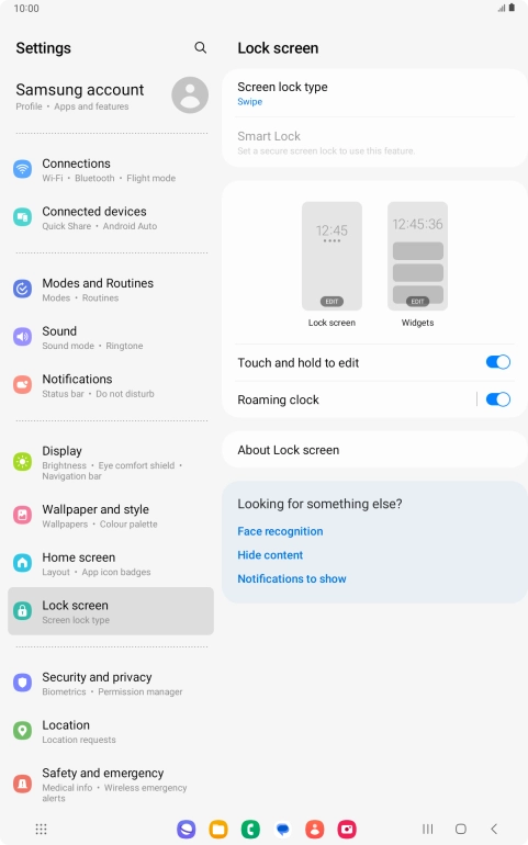 Press Screen lock type.