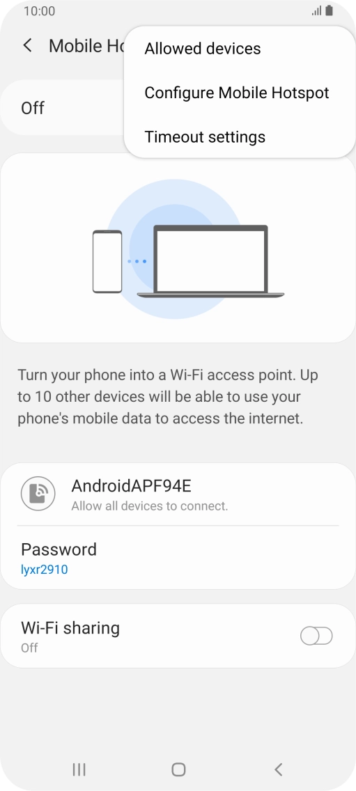 Press Configure Mobile Hotspot.
