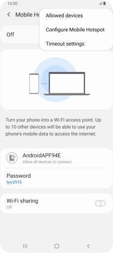 Press Configure Mobile Hotspot.
