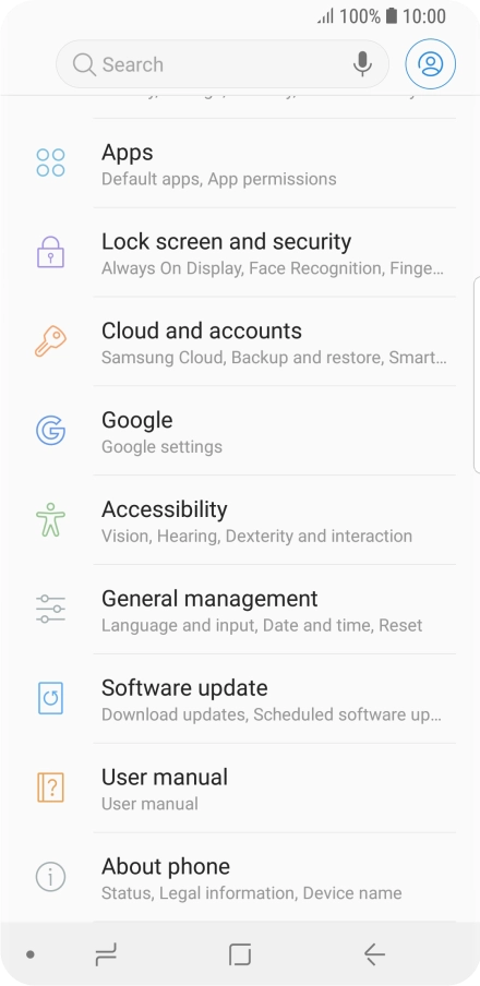 Press Cloud and accounts.