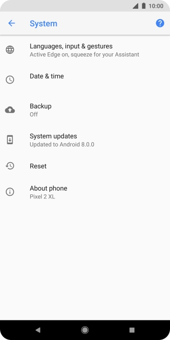 Press System updates. If a new software version is available, it's displayed. Follow the instructions on the screen to update the phone software.