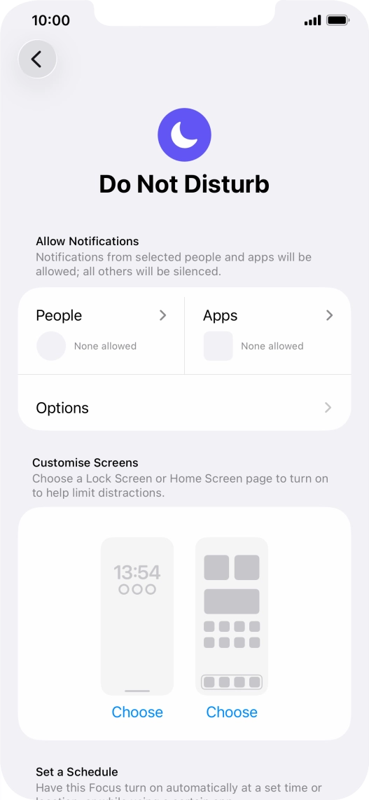 Press People and follow the instructions on the screen to select which contacts you would like to receive calls and notifications from when Do Not Disturb is turned on.