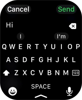 Press the microphone icon and record the message.