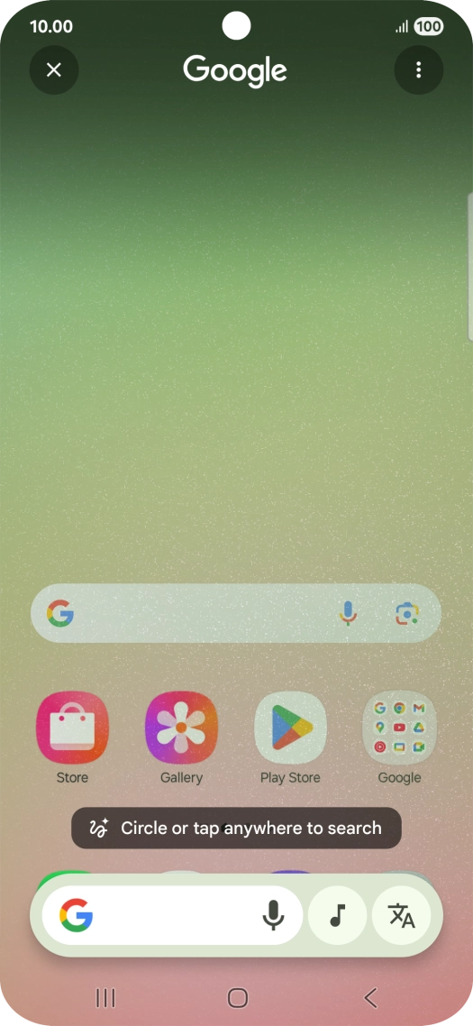 Press the music icon and wait for the search results.