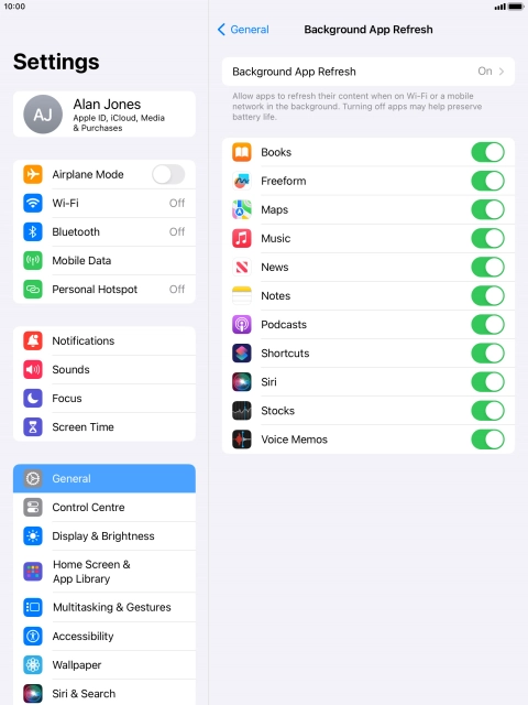 Press Background App Refresh.