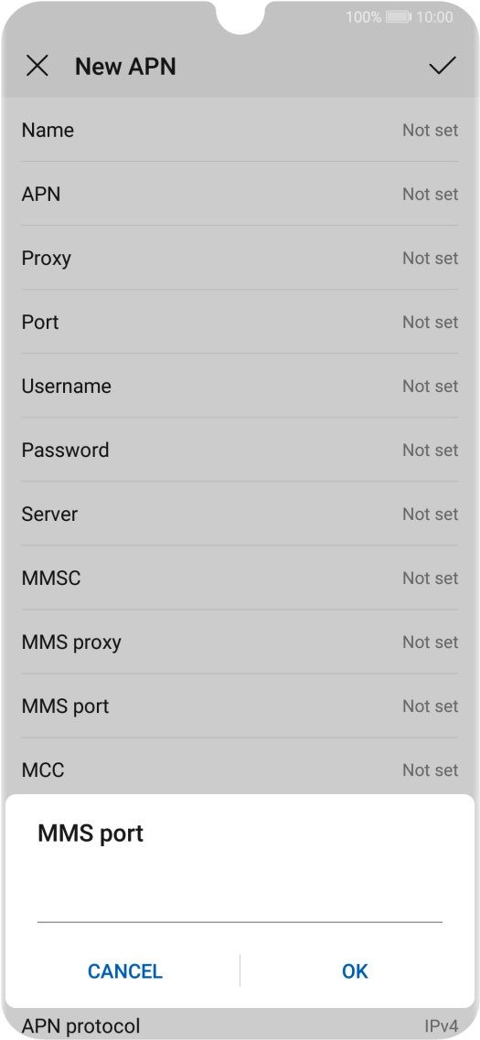 Key in 8080 and press OK.