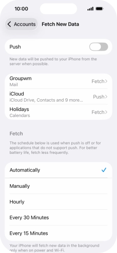 If you turn off the function, press the required setting.
