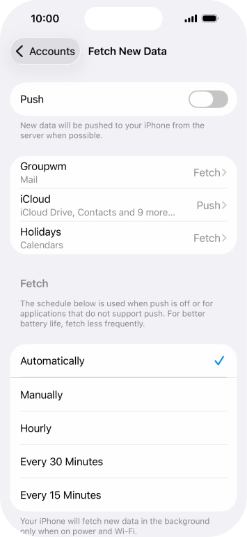 If you turn off the function, press the required setting.