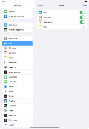 If this screen is displayed, you email account has been recognised and set up automatically. Follow the instructions on the screen to key in more information and finish setting up your tablet.