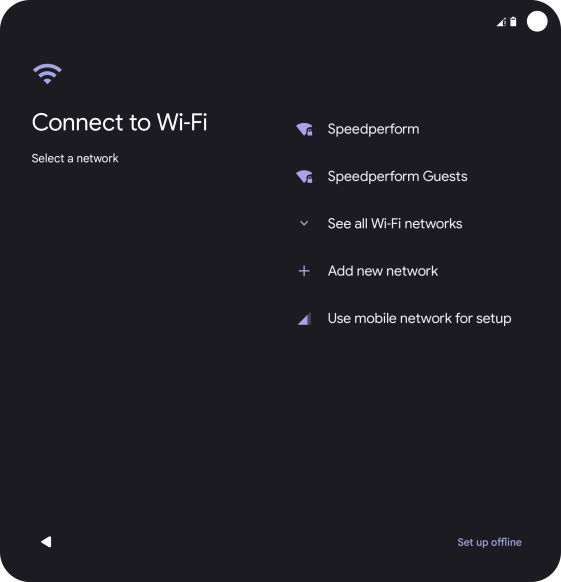 Press the required Wi-Fi network.
