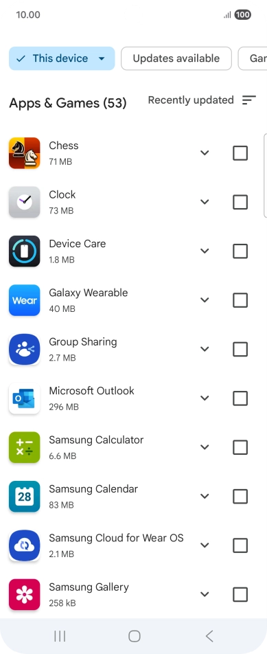Press the required app.