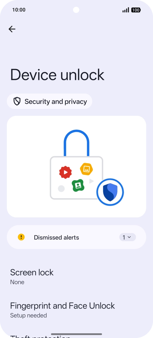 Press Fingerprint and Face Unlock.
