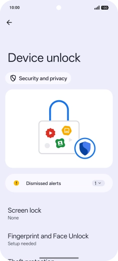 Press Fingerprint and Face Unlock.