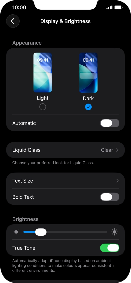 Press the indicator next to 