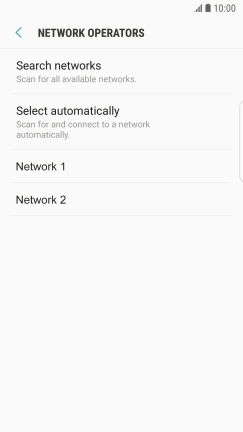 Press the required network.