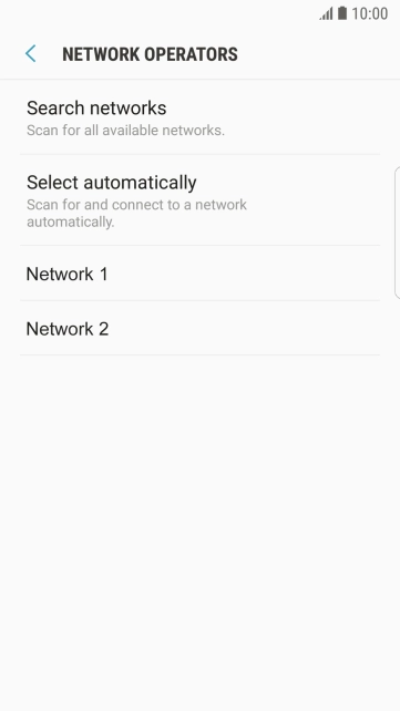 Press the required network.