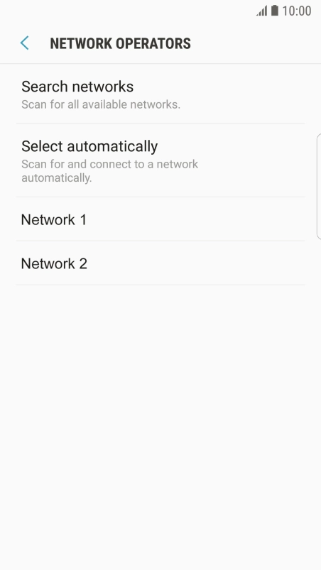 Press the required network.