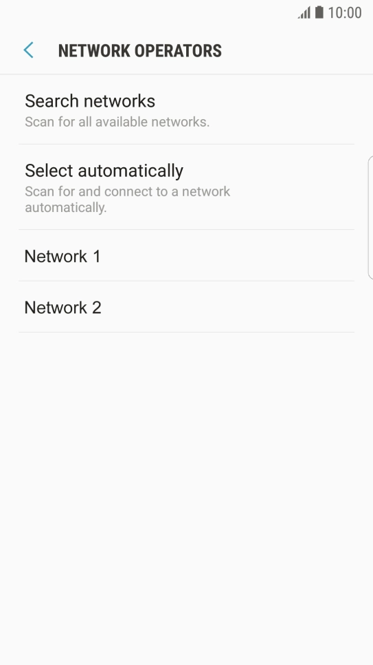 Press the required network.