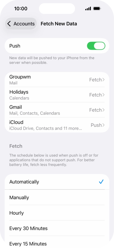 Press the indicator next to 