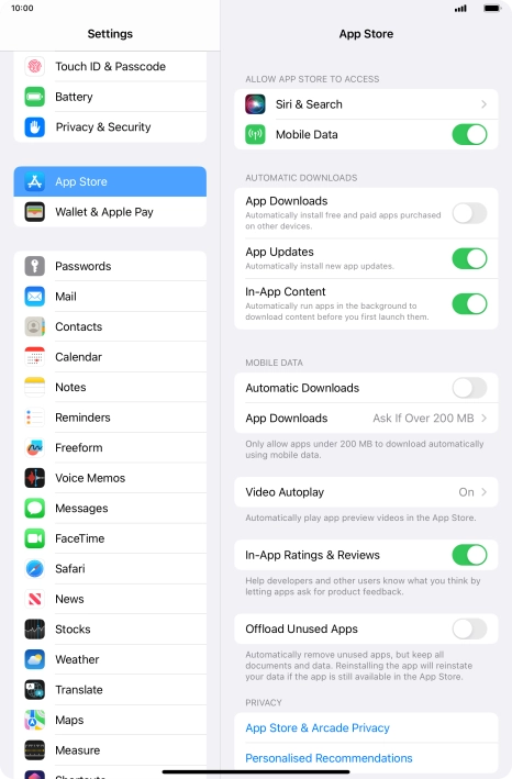Press the indicator next to 