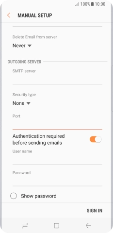 Press the field below 