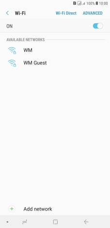 Press the required Wi-Fi network.