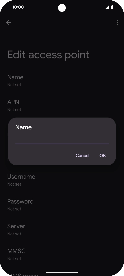 Key in EE Internet and press OK.
