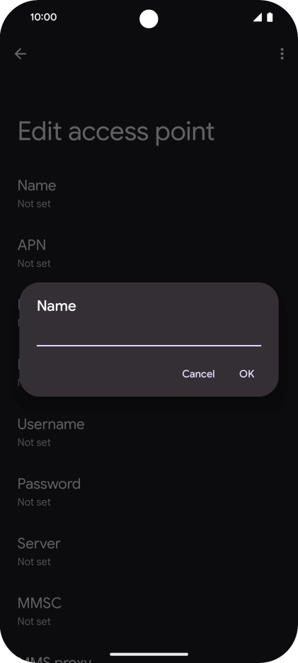 Key in EE Internet and press OK.