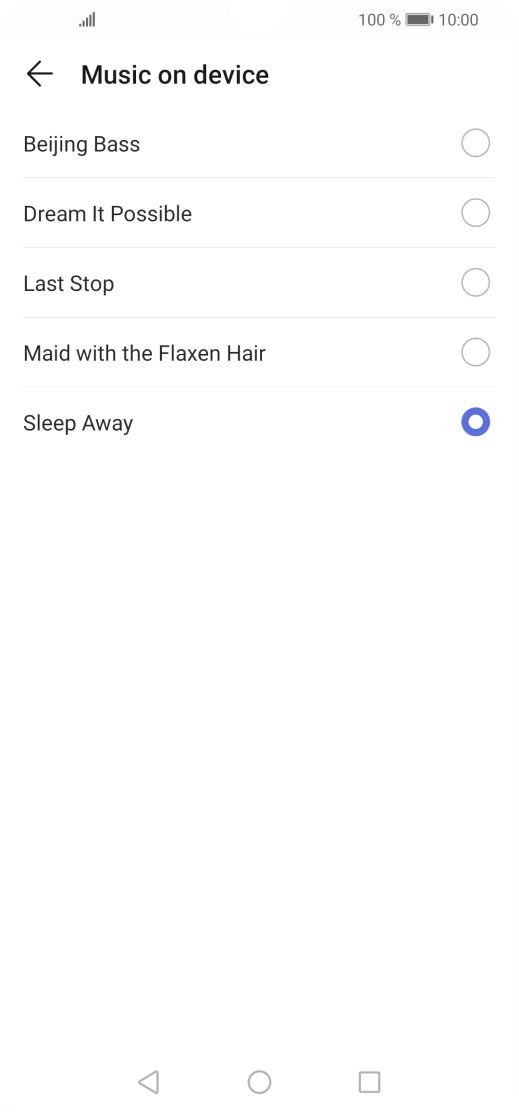 Once you've found a ring tone you like, press arrow left.