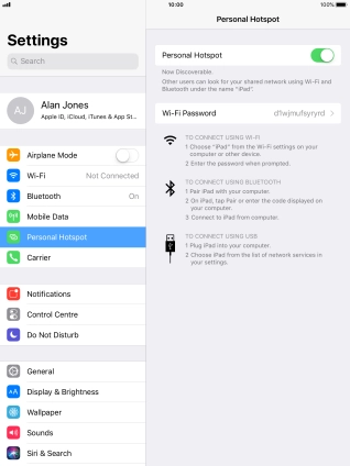 Press Wi-Fi Password and key in the required password.